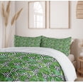 thumbnail image 6 of Ambesonne Tree Duvet Cover Sets, Macro Palm Tree Leaves, 2-Queen, Hunter Green Black White, 6 of 7