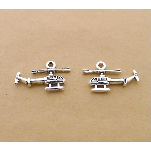 K-KED 200 Pcs Tibetan Silver Helicopter Charms Pendant 18X12MM A8359 DIY Making