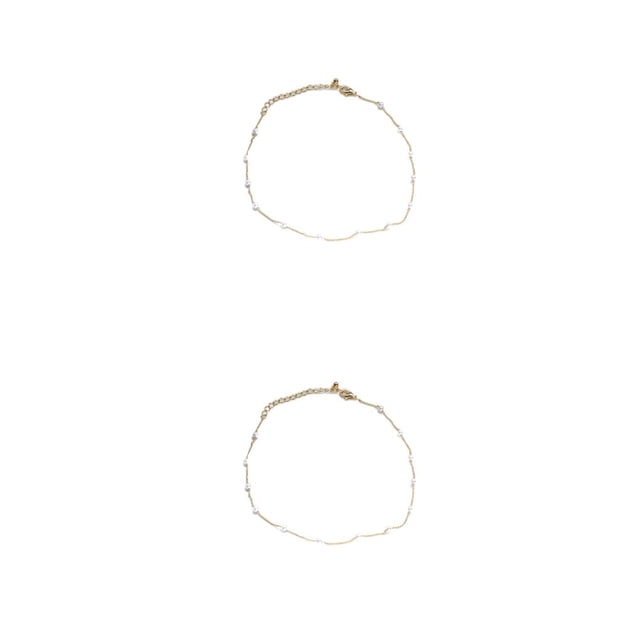 ZLight Collier Chaîne Perle Gypsophile Or Argent Universel Accessoire de Mode Ras-du-Cou Colliers pour Adolescentes Or 2 Ensembles