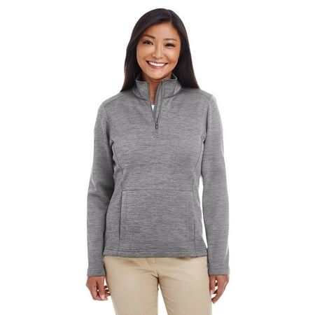 Jones Zip - Devon & Jones DG798W Ladies Newbury Melange Fleece Quarter-zip - Dark Grey Heathr - X-Small