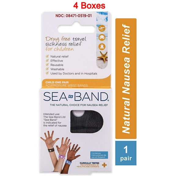Anti-Nausea Acupressure Wristband for Motion Sickness, Child (Colors May Vary) (Child Band (4 Boxes))