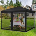 thumbnail image 6 of Studyset 10 x 10 FT Pop Up Canopy,3 Height Adjustable Canopy with Mosquito Netting,Portable Screen Shelter with Wheeled Carry Bag, Easy Up Screen Shelter,Heavy Duty Sun Shade for Patio, 6 of 6
