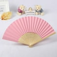 thumbnail image 2 of 12 Pack Hand Held Fans Silk Bamboo Folding Fans Handheld Folded Fan For Church Wedding Gift, 2 of 5