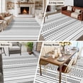 thumbnail image 5 of 5'x8' Area Rugs, Black White Striped Indoor Outdoor Area Rug for Living Room Bedroom, Modern Farmhouse Geometric Washable Bathroom Rugs Kitchen Floor Carpet Mats Home Decor Aesthetic, 5 of 8