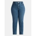 thumbnail image 2 of Terra & Sky Women's Plus Size Straight High Rise Jeans, Sizes 16W-26W, 2 of 5