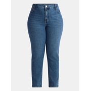 Terra & Sky Womens Plus Size Straight High Rise Jeans, Sizes 16W-26W
