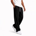 thumbnail image 4 of Evdexr Corduroy Pants Mens Drawstring Baggy Sweatpants Fall Winter Hip Hop Travel Pants Loose Fit Breathable Solid Color Trousers with Pockets 3XL, 4 of 6