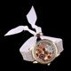 thumbnail image 4 of Reloj de cuarzo para mujer con vendaje de tela con diamantes de imitación y esfera de impresión de moda (blanco), 4 of 4
