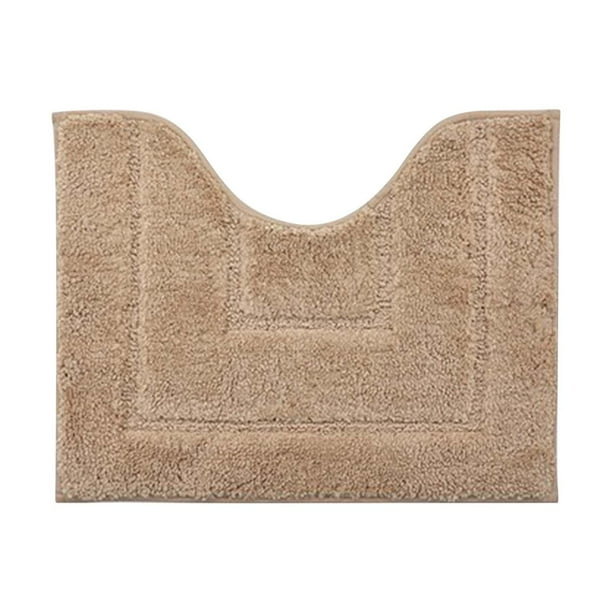 Yhmxh Alfombrilla de baño en forma de U, alfombrilla gruesa para baño, felpudo absorbente de agua, alfombrilla de secado para pies, alfombra antideslizante para inodoro.