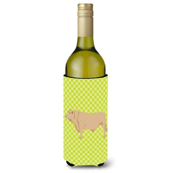 Charolais Cow Green Wine Bottle Beverge Insulator Hugger