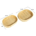 thumbnail image 3 of Household Essentials Handwoven Willow Nestable Oval Trays, Natural, Set of 2, 3 of 5