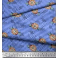 thumbnail image 3 of Soimoi Blue Rayon Fabric Artistic Floral & Stripe Fabric Prints By Yard 42 Inch Wide, 3 of 3