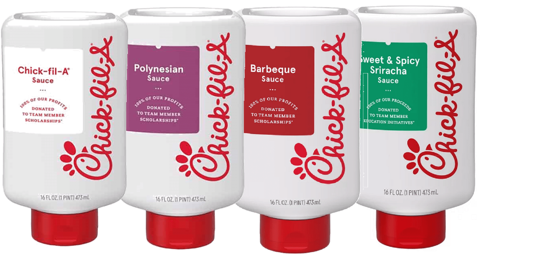 ChickFilA Original, Polynesian, BBQ & Sriracha Sauce, Variety 4Pack