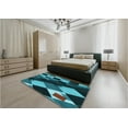 thumbnail image 5 of Ahgly Company Machine Washable Indoor Square Transitional Dark Turquoise Green Area Rugs, 4' Square, 5 of 7