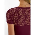 thumbnail image 5 of ANRABESS Women Short Sleeve V Neck Lace Shirts Ribbed Knit Fitted Basic Tee Top 2026 Summer Casual T-Shirts Going Out Outfits Small, 5 of 12