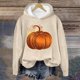 thumbnail image 2 of Sudadera con capucha y estampado de calabaza otoñal para mujer, sudadera de manga larga acogedora para la moda de otoño, 2 of 4