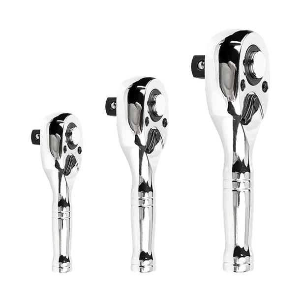 Juego de 3 llaves de trinquete de accionamiento corto de 1/4, 3/8 y 1/2 pulgada Imprimir B