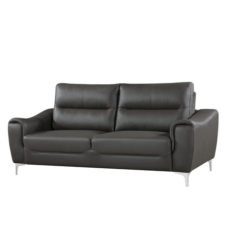 Rachel Collection 1 Piece Modern Leather and Fabric Upholstered Stationary Living Room Sofa,