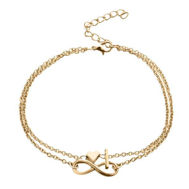 Corazón Anklet Capa Pulseras Mujer Letras Cadena Doble Inicial 26 Carta para las mujeres Anklet Anklet Joyería Anklet Pie Corazón