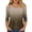 Brown, variant on Women's Fashion Casual Three-Quarter Sleeve Button Gradient Round Neck Top, Chic Blouse for Women, Spring Summer Style,Multicolor,M