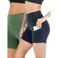 thumbnail image 1 of YouLoveIt 2 PACK Butt Lifting Yoga Shorts High Waisted Bottom Shorts for Women High Waist Activewear Bottoms Butt Lifting Yoga Shorts Tummy Control Leggings Textured Ruched Running Shorts, 1 of 6