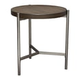 thumbnail image 2 of Atwood 22" Round End Table w/ Grey Oak Veneer Top  Brushed Silver Metal Base by Diamond Sofa, 2 of 5