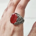 thumbnail image 6 of Carnelian Mans Ring, Natural Carnelian Gents Ring, Birthstone Silver Jewelry, 925 Silver Ring, Birthday Gift, Heavy Mens Ring, Arabic Design, Oxidized Mans Ring, Christmas, Turkey Mens Signet Ring, 6 of 8
