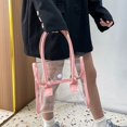 thumbnail image 5 of Bolso pequeño transparente para mujer bolso de PVC transparente impermeable rosa, 5 of 5