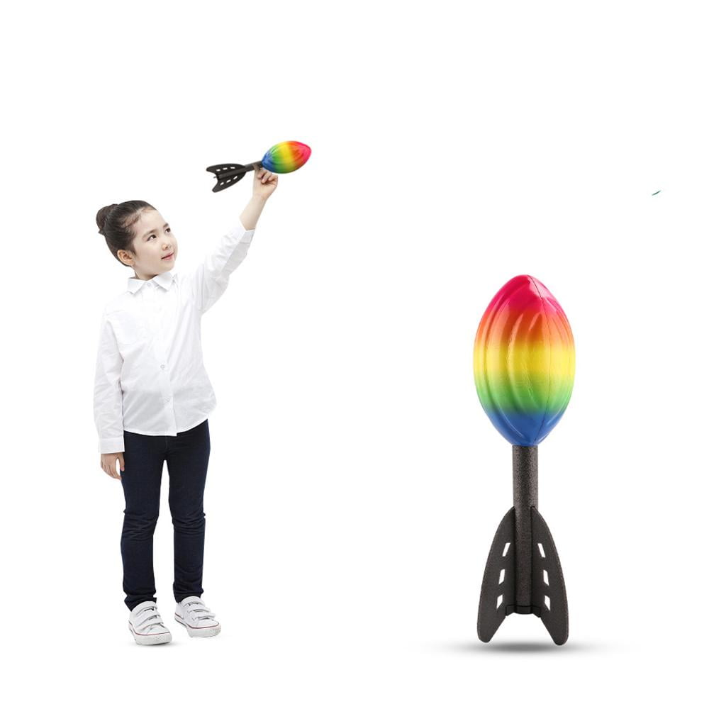 26cm Rainbow Foam Spiral Rocket Football Hand Throwing Toy Outdoor Sports 