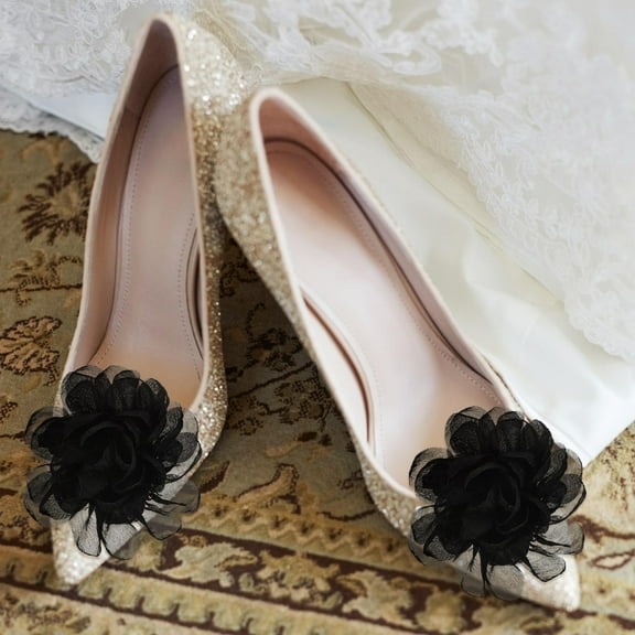 MIPCASE 2Pcs Shoe Embellishments Clip With Classic Flower Design For Women Dress Shoes