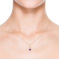 thumbnail image 4 of Angara Collier en Améthyste Naturelle - Pendentif Solitaire en Améthyste Ronde Nœud Infini en Or Rose 14 K pour Femmes, 4 of 8