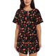 thumbnail image 1 of Fotbe BBQ Conjunto de Pijama Estampado para Mujer, 2 Piezas, Ropa de Dormir con Camiseta de Manga Corta y Shorts Suaves-Small, 1 of 6