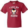thumbnail image 3 of Inktastic I Love My Mama with Cute Penguin and Hearts Youth T-Shirt, 3 of 5