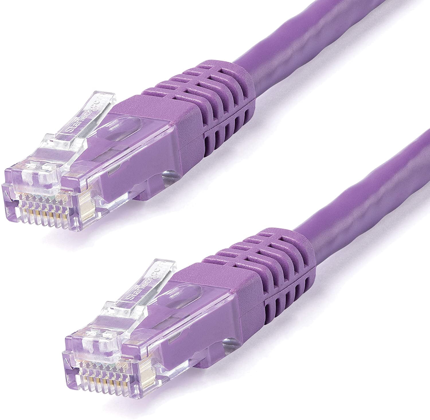 StarTech 50ft CAT6 Ethernet Cable - Purple CAT 6 Gigabit Ethernet Wire -650MHz 100W PoE++ RJ45 UTP Molded Category