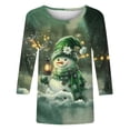 thumbnail image 6 of Jovrlynd Christmas Shirts Women Ugly Funny Cute Crewneck 3/4 Sleeve Tops Loose Holiday Graphic Tee, S-5XL, 6 of 7