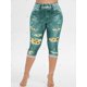 thumbnail image 4 of 3D girasol talle alto más el tamaño de Capri Jeggings Rosegal  Leggings de talla grande, 4 of 5