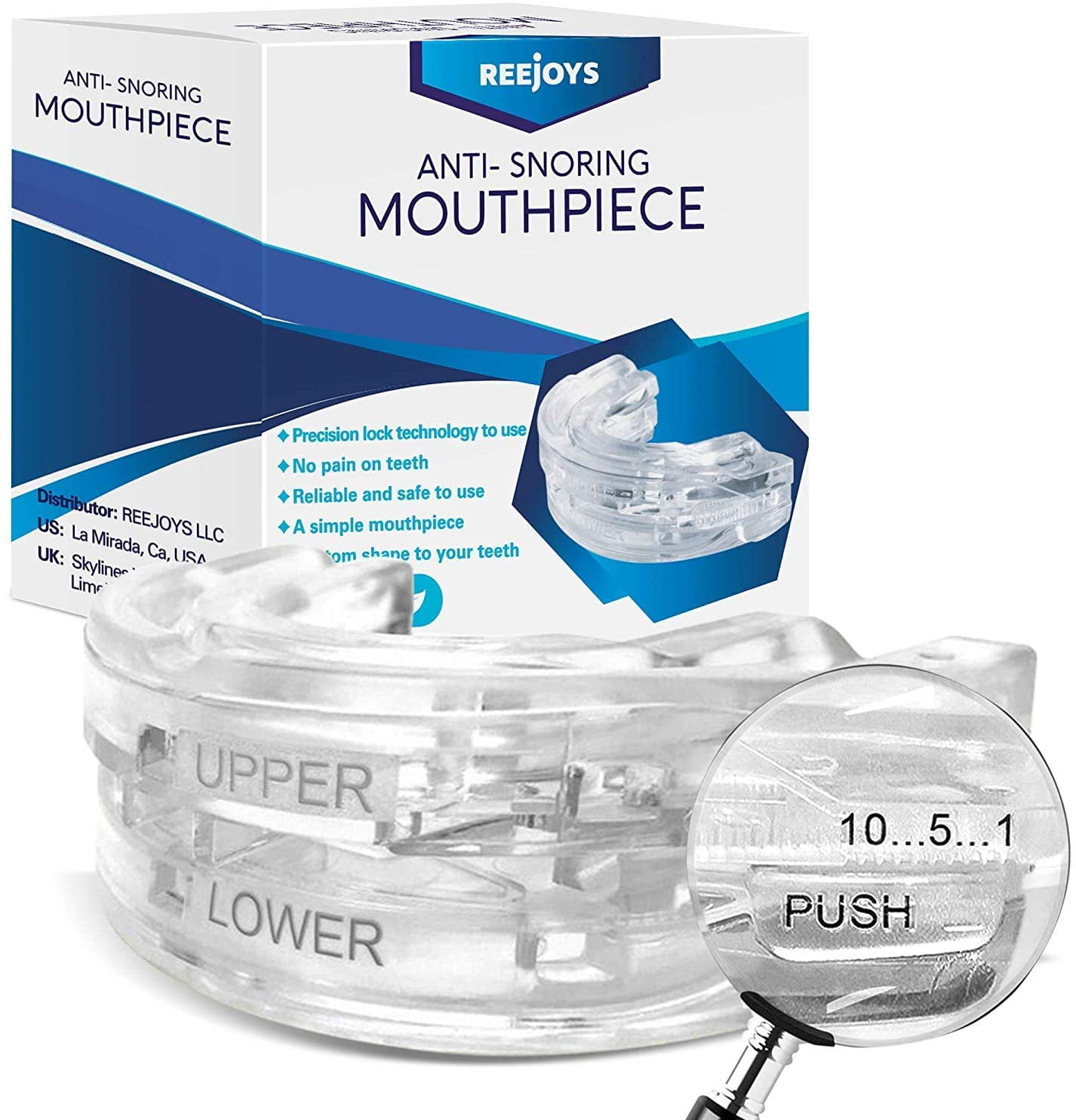 Reejoys PRO 2 Prevent Bruxism Snore Mouthpiece, Adjustable Snore
