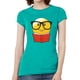 thumbnail image 1 of Camiseta de manga corta del libro de la lectura del emoticono de las mujeres - Teal - Grande Gravity Trading Camiseta de manga corta, 1 of 1