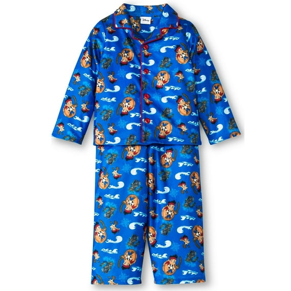 Disney Boys Pajama Button Down Coat and Pants Sleepwear, Pirates, Size: 2T