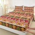 thumbnail image 3 of Castle Fairy Gingerbread Man 4pcs Bed Sheets,Merry Christmas King Sheets,Festival Theme Super Cozy Sheet Set,Breathable Xmas Home Decor, 3 of 7