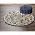 thumbnail image 4 of 4â€™ Round Blue Floral Oasis Area Rug, 4 of 8