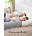 thumbnail image 6 of J-Shaped Pregnancy Pillow for Sleeping with Cooling Cover – Maternity Body Pillow for Pregnant Women, Side Sleeper Support for Belly, Hip & Leg, Deep Grey, 6 of 15
