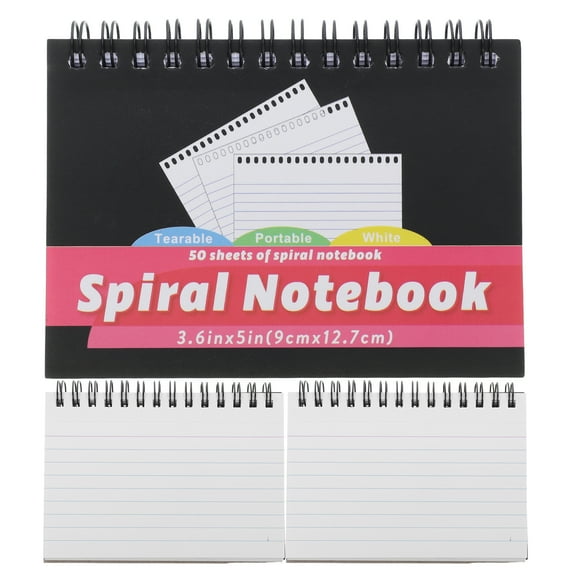 3 Pcs Pocket Journal Mini Spiral Notebook Student Use Black