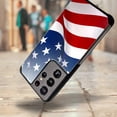 thumbnail image 2 of DALUX Hybrid Slim Phone Case Cover Compatible with Samsung Galaxy S22 Ultra 5G (2022) 6.8 inch - New Waving Half US Flag, 2 of 2