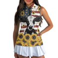 thumbnail image 3 of Whosucclay Cows Sunflowers Golf Shirt for Ladies, Casual Golf Half Zip Shirt Zip Up Personalized Sleeveless Workout Shirts, 3 of 7