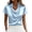Light Blue, variant on Womens Summer Tops Satin Cowl Neck Blouse Elegant Short Sleeve Collared Silk Like Work Office Tops