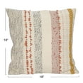 thumbnail image 3 of Creative Co-Op Woven Cotton Blend Pillow with Stripes and Embroidery, Multicolor, 3 of 5