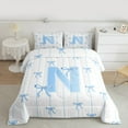 thumbnail image 2 of Castle Fairy Initial N 2-Piece Twin Comforter Set - Blue Geometric Princess Bedding Decor, 2 of 8