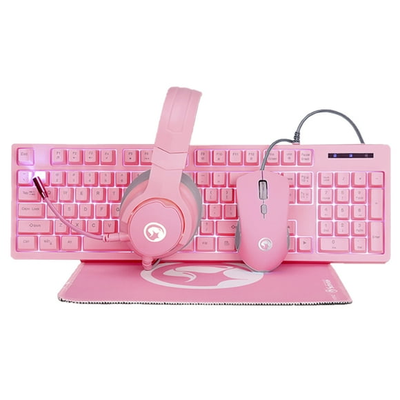 KIT GAMER ALA USB 4EN1 TEC MOU DIAD ROSA Marvo CM418