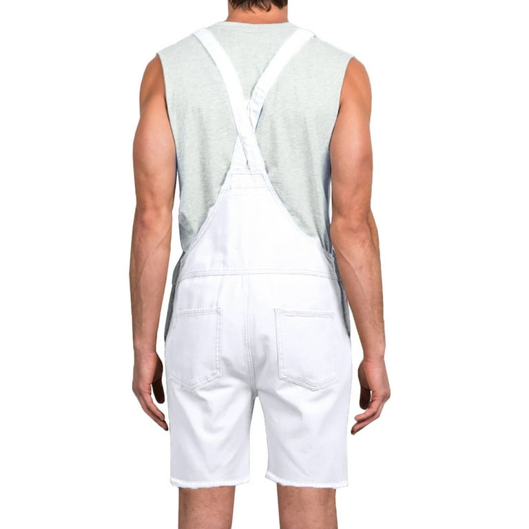 Mens white 2025 overalls shorts